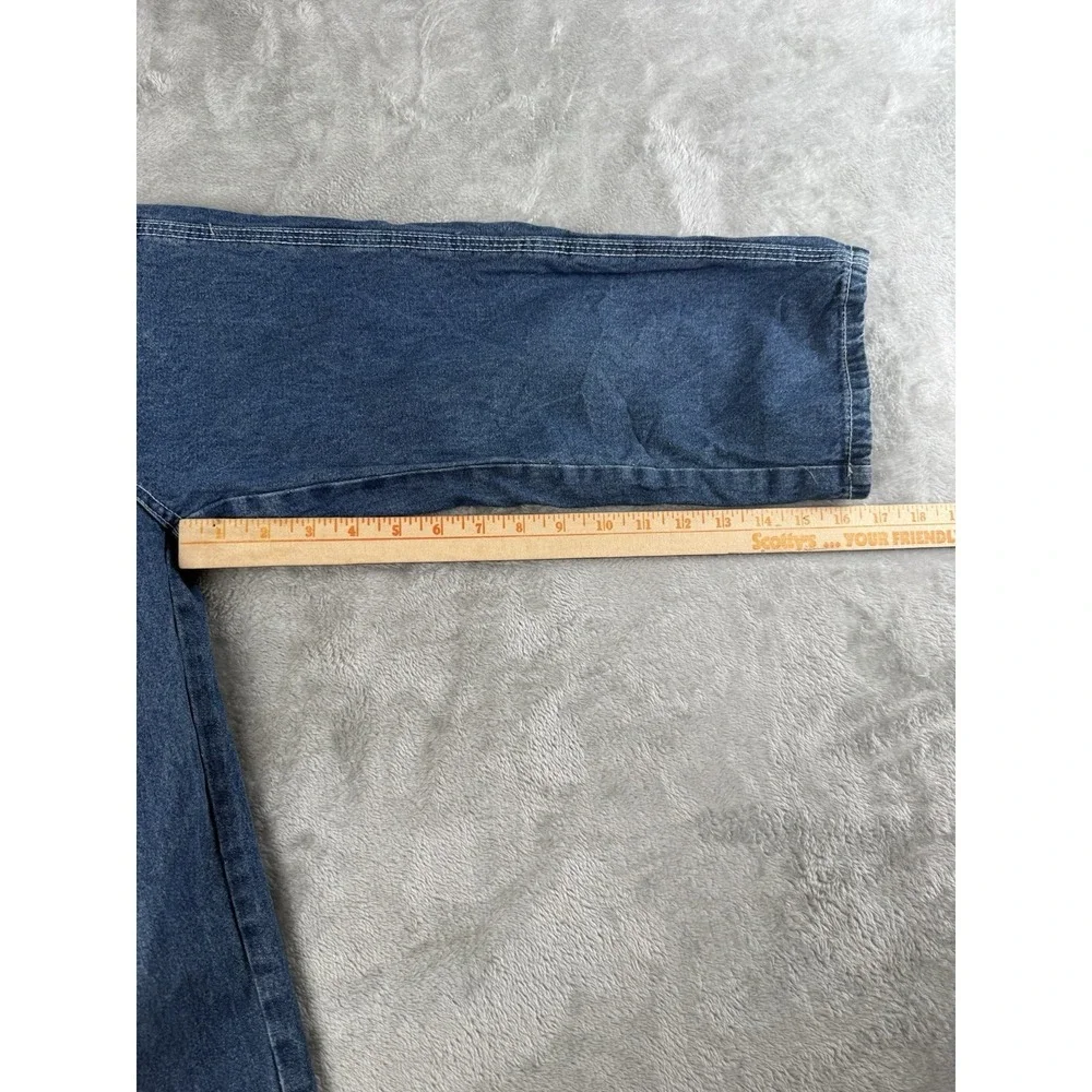 Vintage John Deere Denim Overalls Youth Adjustable Bib Wide Leg Farm Logo